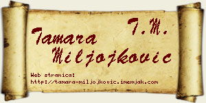 Tamara Miljojković vizit kartica